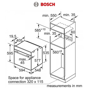 Bosch HSG7361W1 71公升 嵌入式蒸焗爐 (白色玻璃)